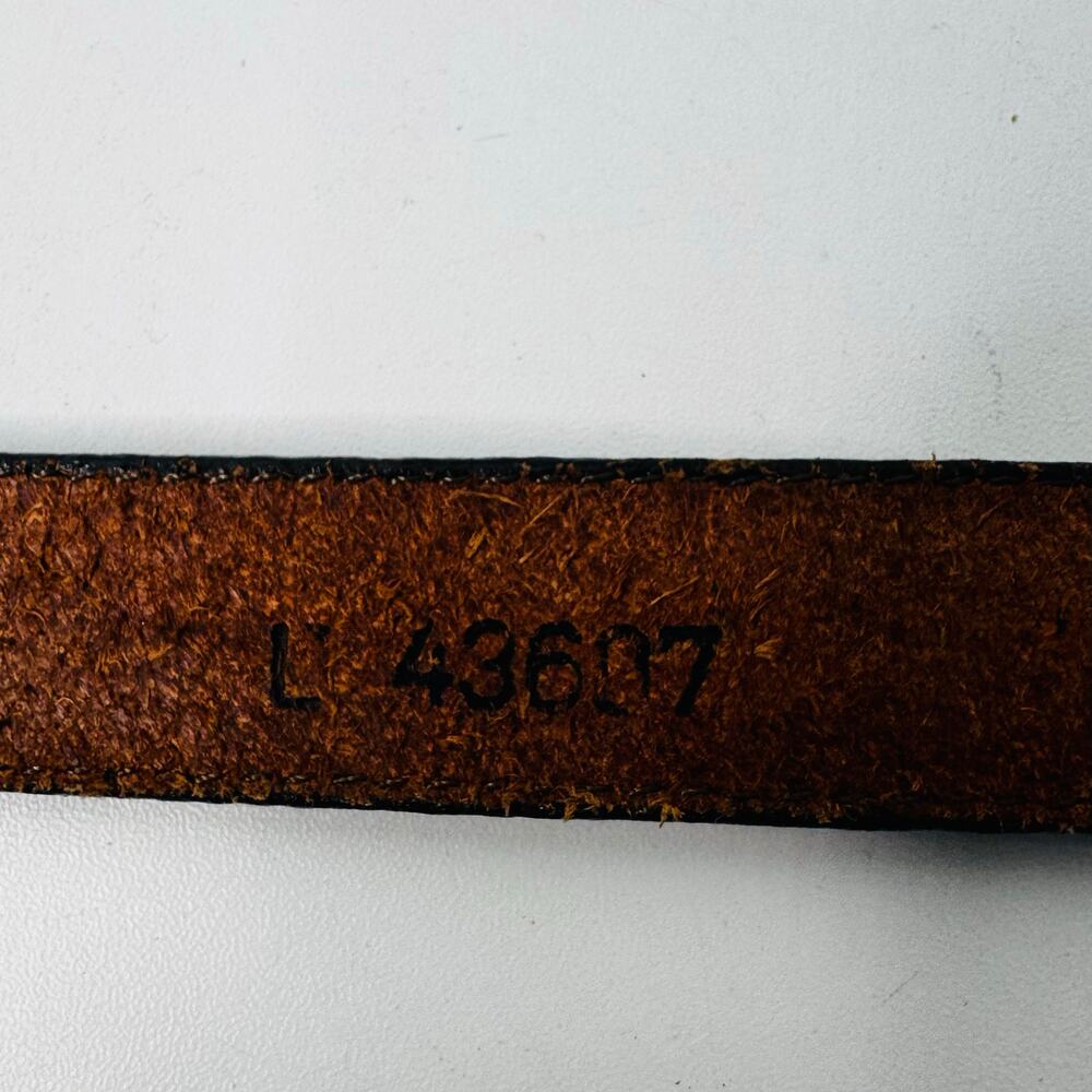 Vintage 1996 BRIGHTON Brown Leather  Belt Silver Western USA Large - Picture 5 of 7